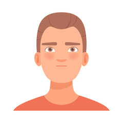 Determined young guy. Vector illustration in cartoon style.