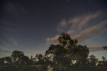 Fototapeta na wymiar Stars over fence