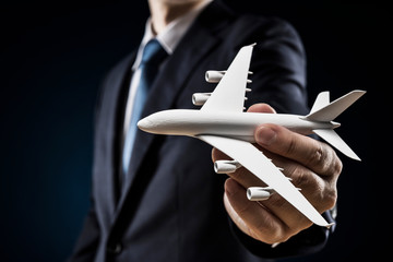 ビジネスマン 飛行機模型