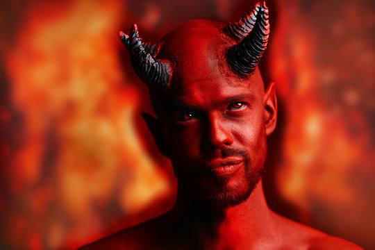red devil with horns