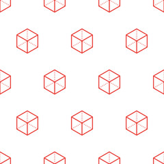 Isometric cube. Seamless pattern. White background
