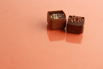 Delicious assorted bonbons cocoa chocolates from Belgium