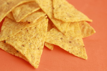 Mexican nachos to eat with guacamole sauce