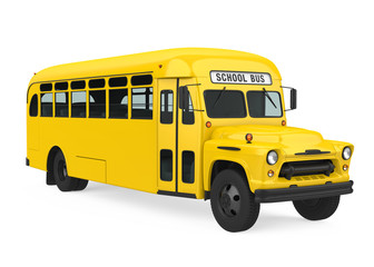Fototapeta na wymiar Vintage School Bus Isolated