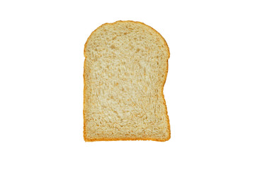 Soft whole wheat bread isolated on white background with clipping path