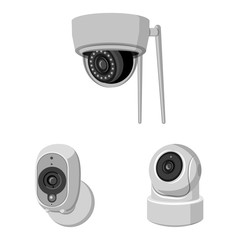 Vector design of cctv and camera icon. Collection of cctv and system stock vector illustration.