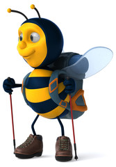 Fun backpacker bee - 3D Illustration