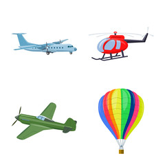 Vector design of plane and transport symbol. Collection of plane and sky vector icon for stock.