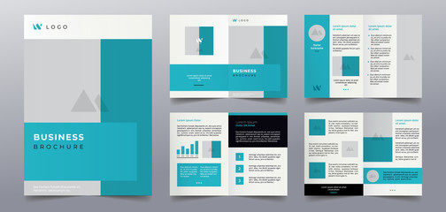 Naklejka na ściany i meble premium blue business brochure pages design template