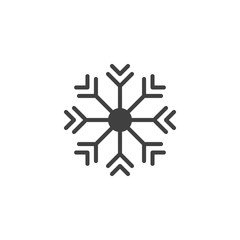 Snow flake shape vector icon. filled flat sign for mobile concept and web design. Winter snowflake ornate glyph icon. Symbol, logo illustration. Vector graphics