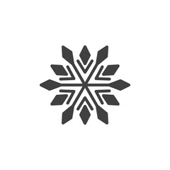 Snowflake decoration vector icon. filled flat sign for mobile concept and web design. Snowflake ornate glyph icon. Symbol, logo illustration. Vector graphics