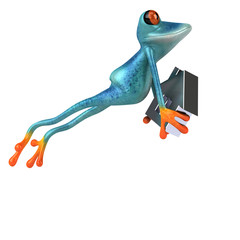 Fun frog- 3D Illustration