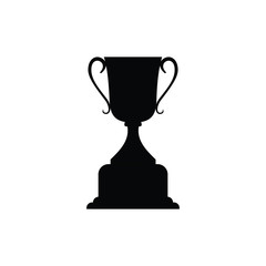 Trophy cup vector icon eps 10. Simple winner symbol. Black illustration isolated