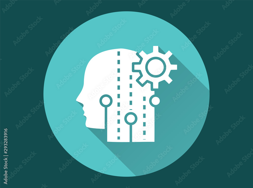 Poster artificial intelligence - vector icon for graphic and web design.