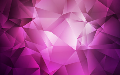 Fototapeta premium Dark Pink vector shining triangular backdrop. A sample with polygonal shapes. A new texture for your web site.