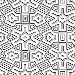 Abstract Geometric 3D white background. Seamless pattern. Rendering illustration.