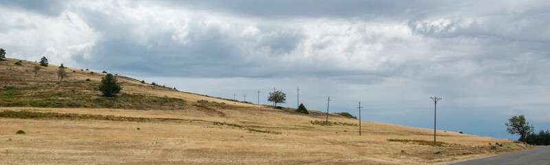 Rural countryside landscape. Albanian nature, travelling concept