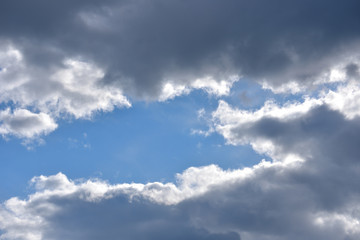 Fototapeta na wymiar Part of the blue sky in cloudy weather.