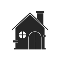 Small house icon. Flat style. Isolated on white background. 