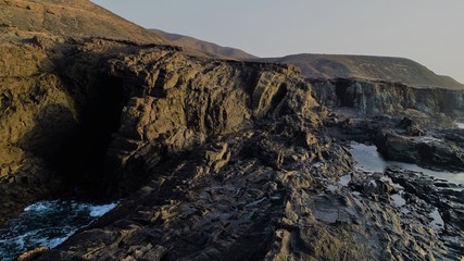Fototapeta na wymiar natural pools created by volcanic lava on the Atlantic coast