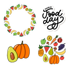 World Food Day Vector Illustration. Suitable for greeting card, poster and banner.