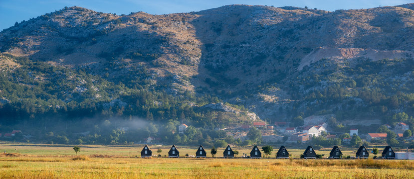 The mountain village of Njegusi in Montenegro