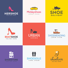 Shoe Emblem Flat Vectors Pack