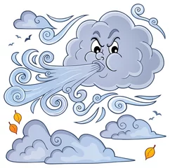 Door stickers For kids Clouds and wind theme image 1
