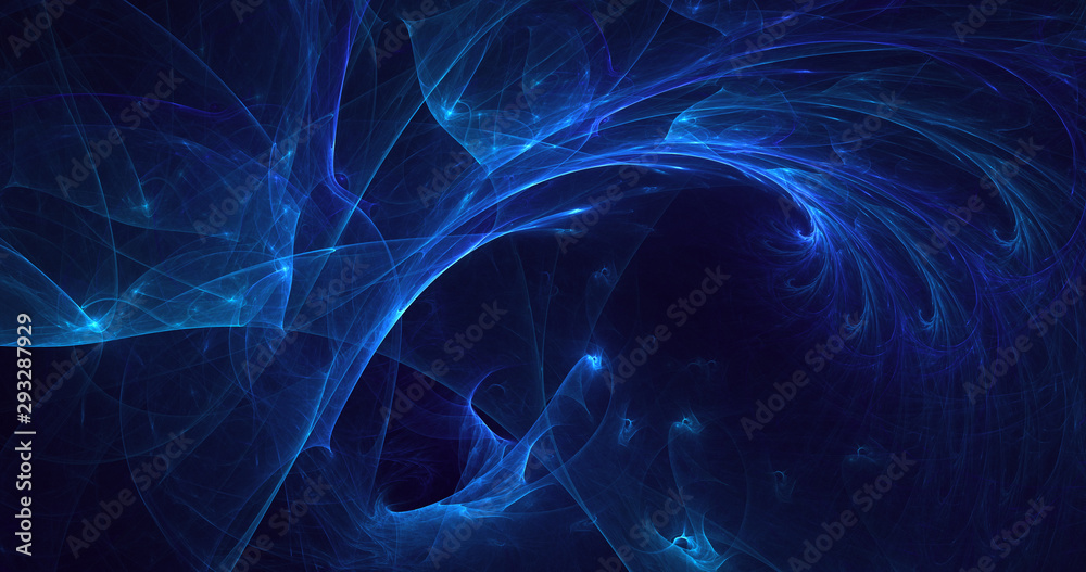 Wall mural 3d rendering abstract fractal electromagnetic background