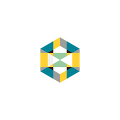 Hexagonal shape logo design for business company