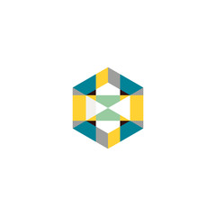 Hexagonal shape logo design for business company
