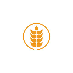 Wheat agriculture farming logo design vector template
