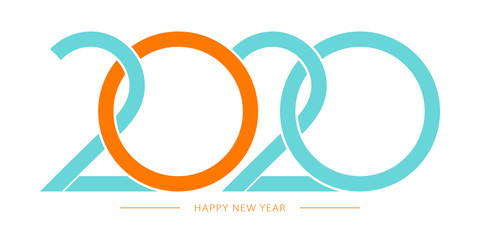 Obraz premium 2020 Happy New Year. 2020 modern text vector design.