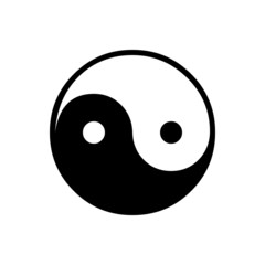 Yin and Yang ( tai chi ) symbol symbol of harmony and balance isolated on white background - obrazy, fototapety, plakaty