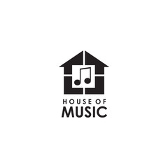 House of music logo design vector template