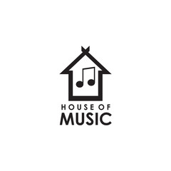 House of music logo design vector template