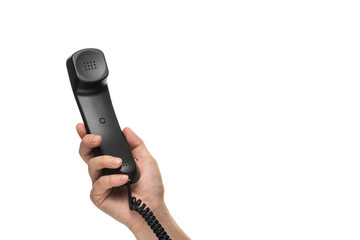 受話器を持つ手