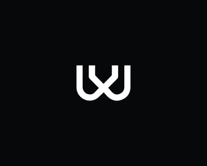 Professional and Minimalist Letter WV WU UW Logo Design, Editable in Vector Format in Black and White Color