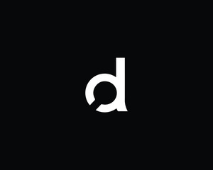 Professional and Minimalist Letter D QD Logo Design, Editable in Vector Format in Black and White Color