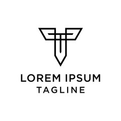 Obraz premium The monogram logo letter TT Line art