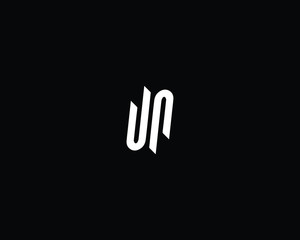 Fototapeta na wymiar Professional and Minimalist Letter UN JP Logo Design, Editable in Vector Format in Black and White Color