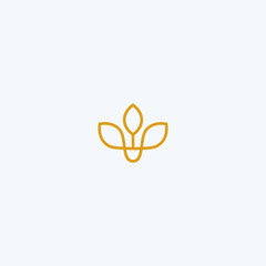 Fototapeta na wymiar Linear flower crown logotype. Royal icon symbol vector logo.