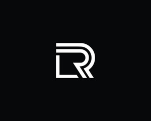 Professional and Minimalist Letter LR Logo Design, Editable in Vector Format in Black and White Color