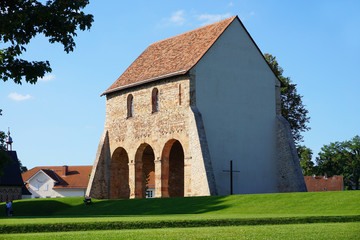 Fototapeta na wymiar Ruins of the Imperial Abbey of Lorsch, called Reichsabtei Lorsch in Germany