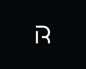 Professional and Minimalist Letter R IR Logo Design, Editable in Vector Format in Black and White Color