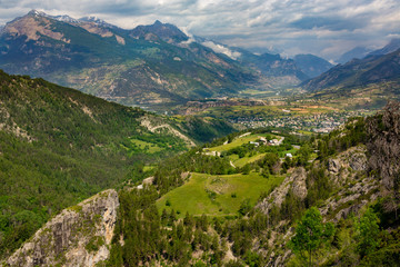 Obraz premium High level view in the French Alps near Guillstre
