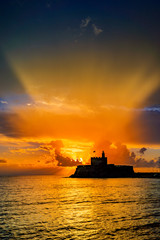 Agios Nikolaos fortress on the Mandraki harbour of Rhodes Greece