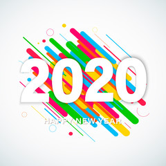 2020 Happy new year creative design background or greeting card. 2020 new year numbers