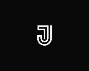 Professional and Minimalist Letter J TJ JT Logo Design, Editable in Vector Format in Black and White Color