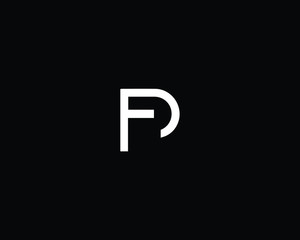 Professional and Minimalist Letter FP PF Logo Design, Editable in Vector Format in Black and White Color